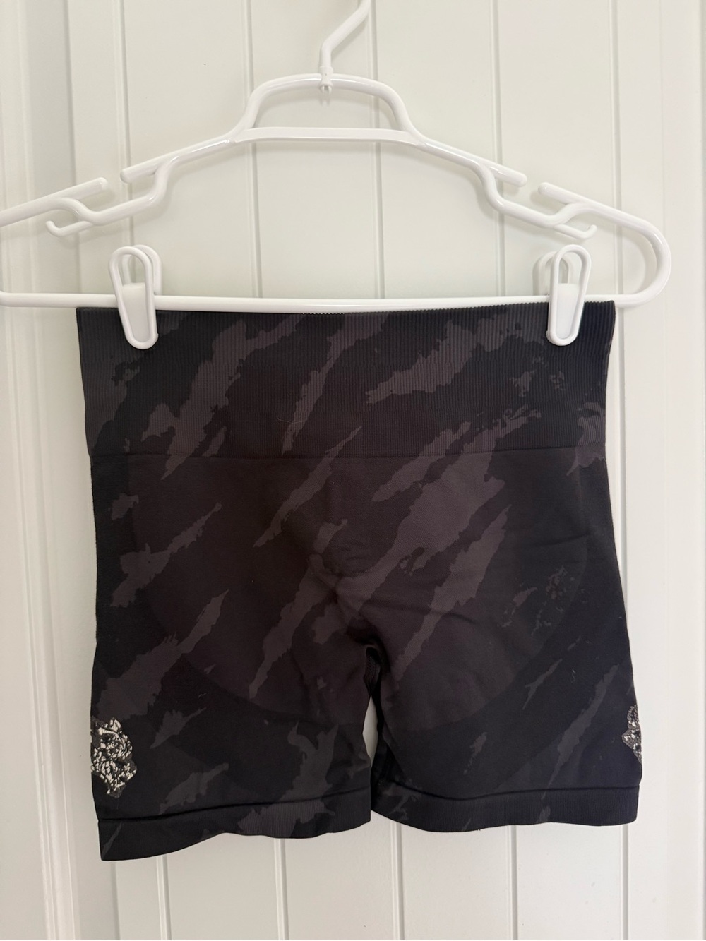 Darc Sport Black Patterned High-Waist Bike Shorts